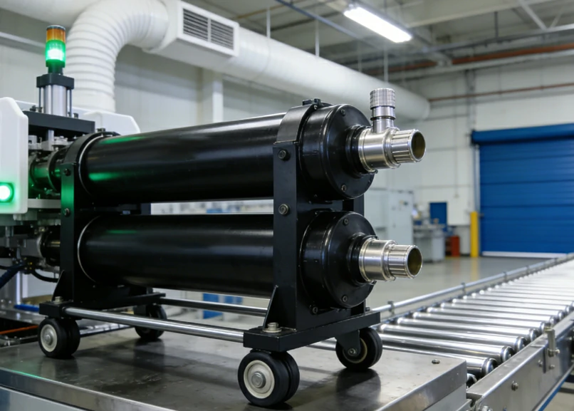 Separate material cylinders and outlets for two-component filling equipment