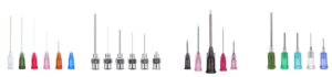 Dispensing needles of various specifications