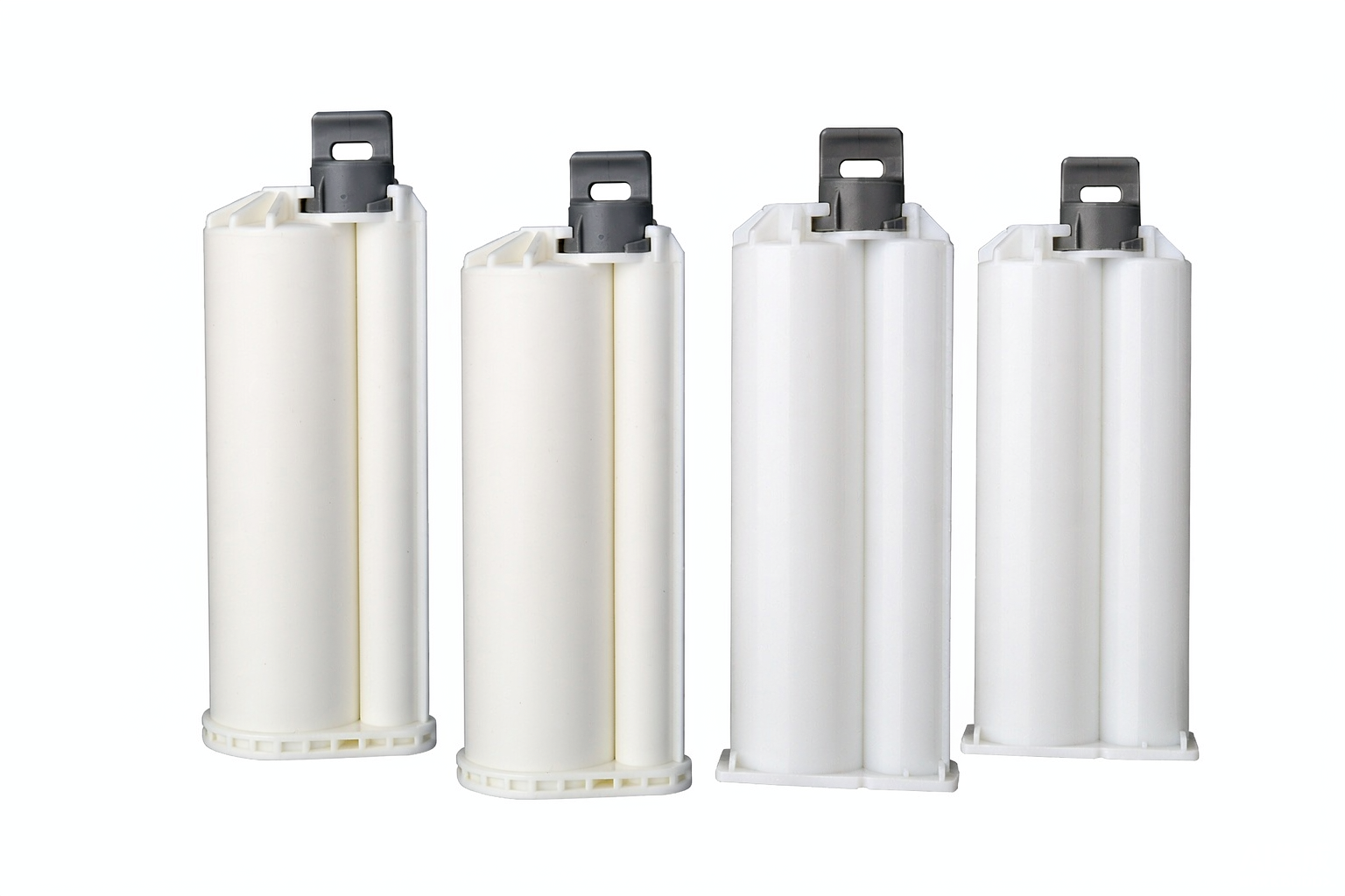 Dual-component adhesive cartridges for RoHS and REACH compliant dispensing systems